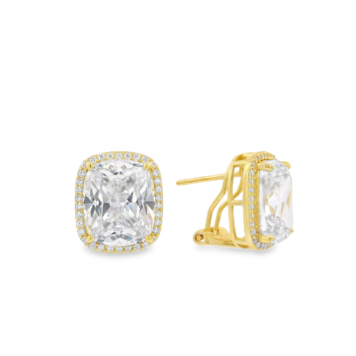 Cushion Cut Large Halo Stud - KE192035