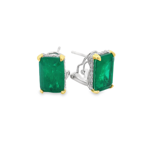 Mini Emerald Cut with Halo Stud - KE192045