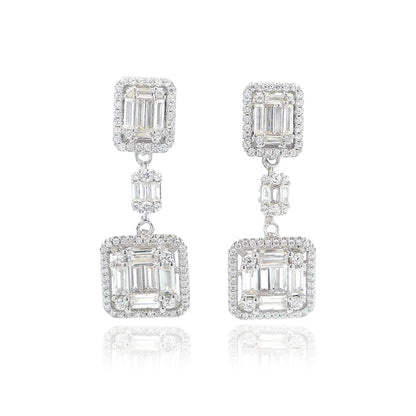 Baguette Square Drop Earrings - KE192056