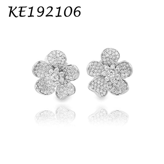 Pave Flower Stud Earring - KE192106