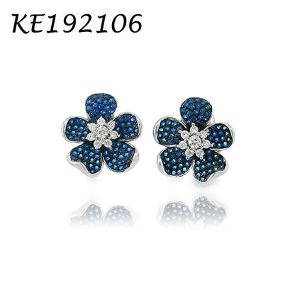 Pave Flower Stud Earring - KE192106