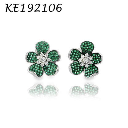 Pave Flower Stud Earring - KE192106