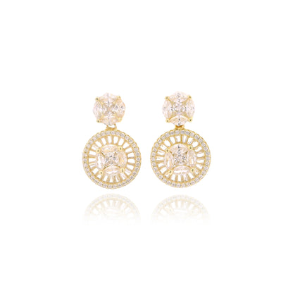 Marquise and Baguette Diamond Drop Earrings - KE192109