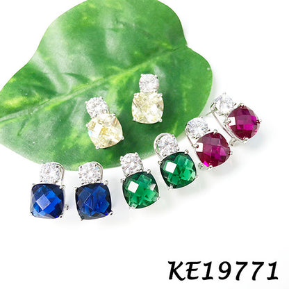 Medium Classic Double Stones CZ Earring – KE19771