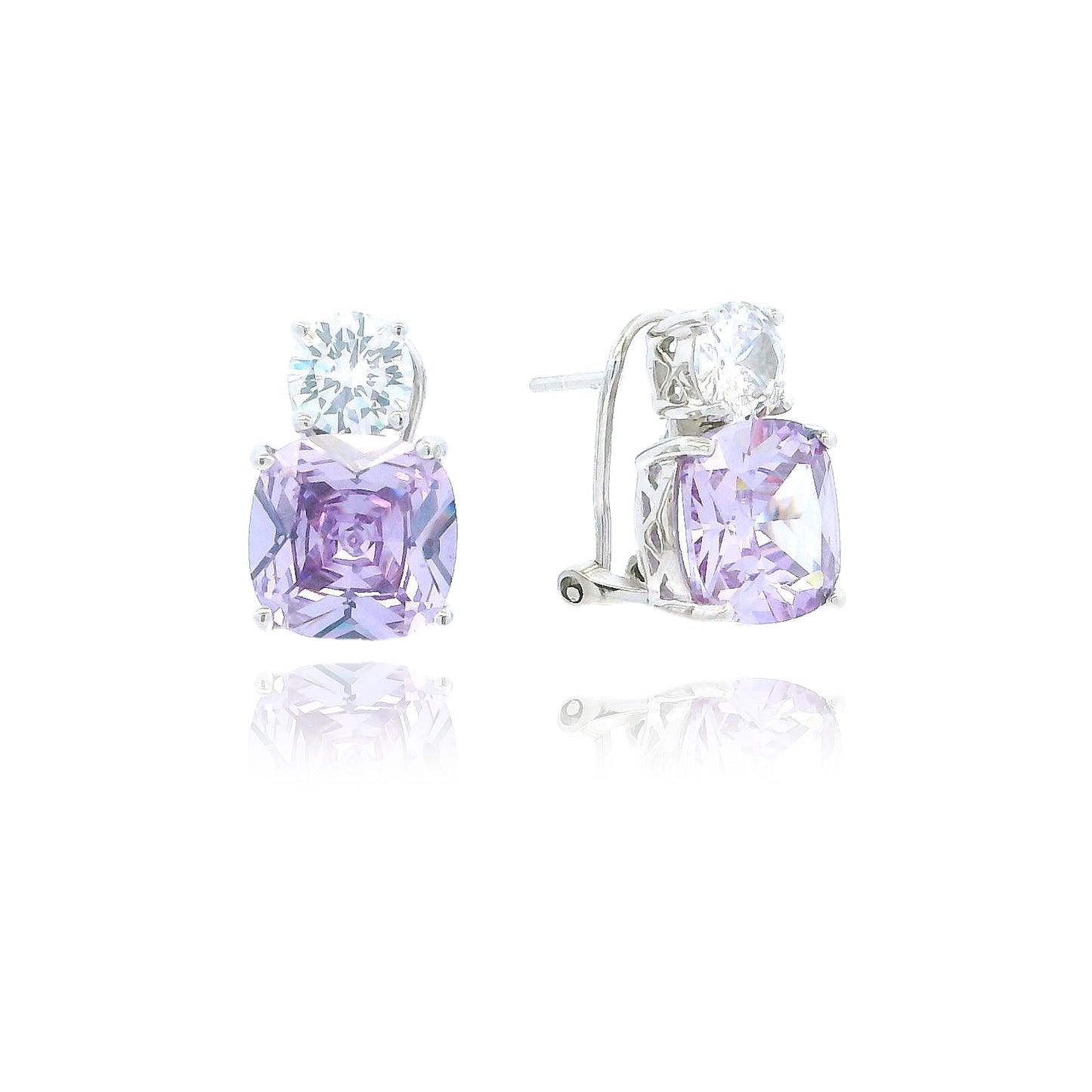 Medium Classic Double Stones CZ Earring – KE19771