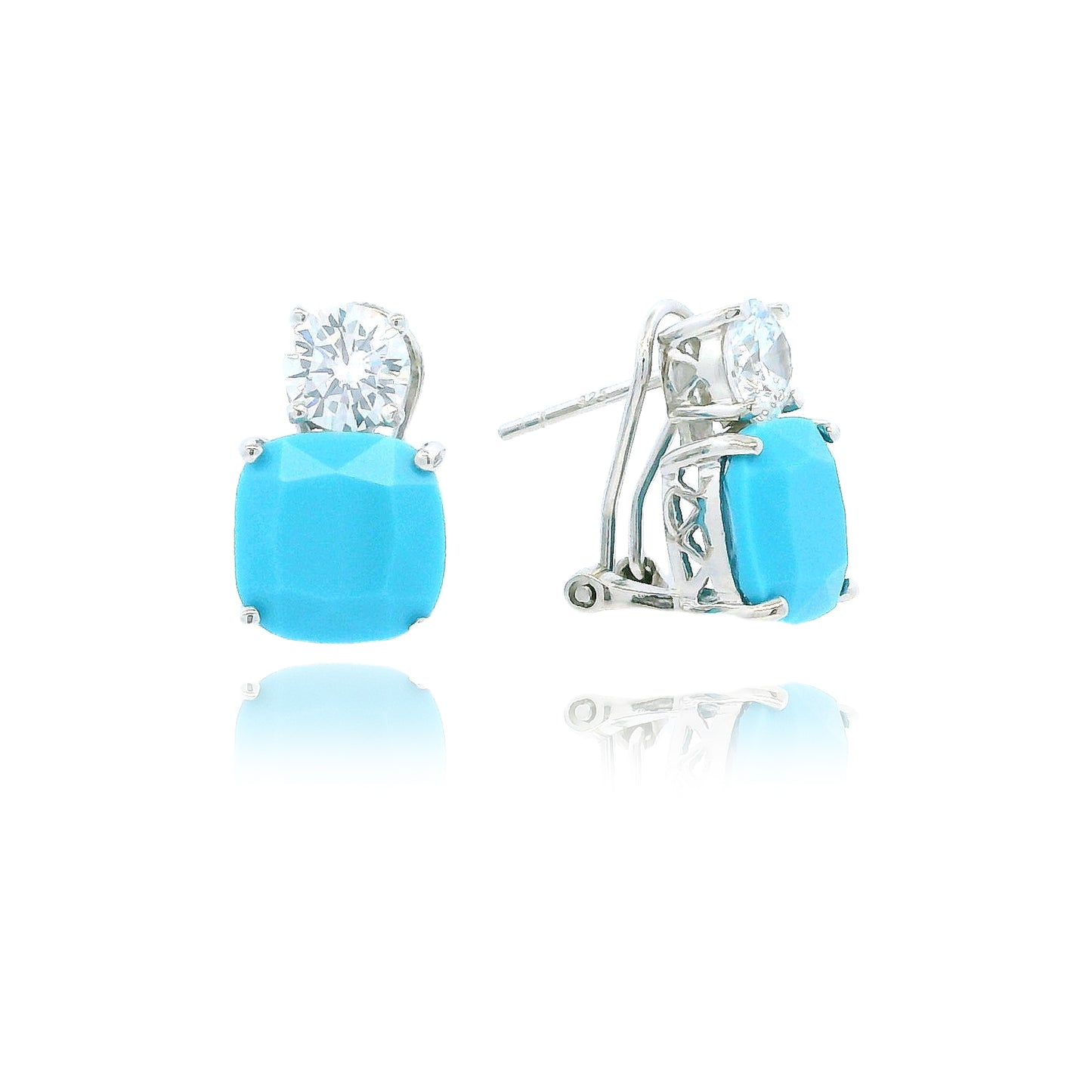 Medium Classic Double Stones CZ Earring – KE19771