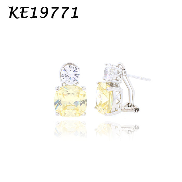 Medium Classic Double Stones CZ Earring – KE19771