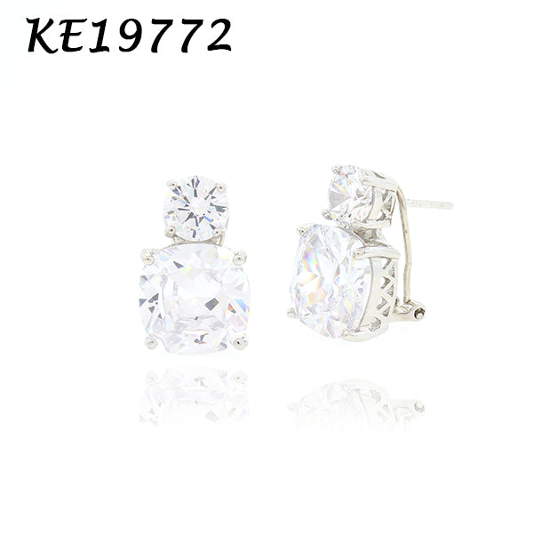 Medium Classic Double Stones CZ Earring – KE19771