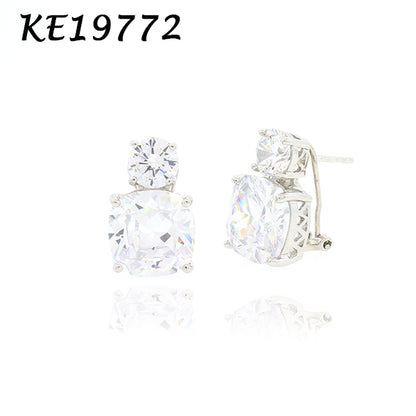 Medium Classic Double Stones CZ Earring – KE19771