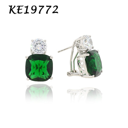 Large Classic Double Stones CZ Earring - KE19772