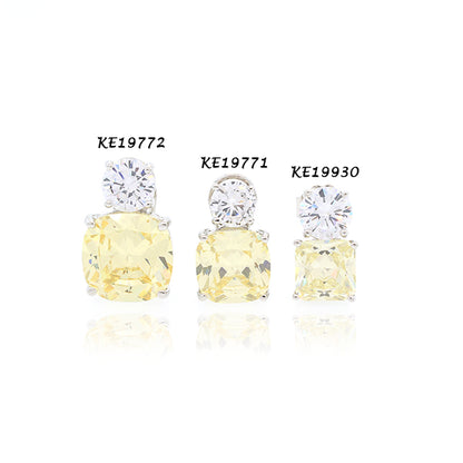 Medium Classic Double Stones CZ Clip On Earring – KE19771C