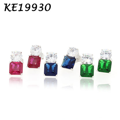 Small Classic Double Stones CZ Earring – KE19930
