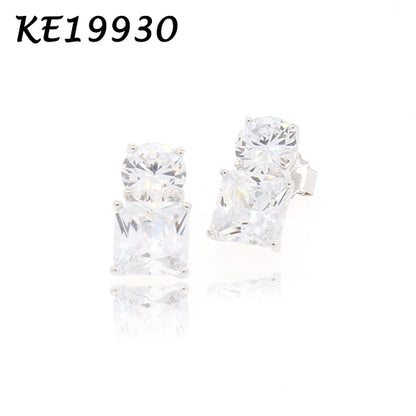 Small Classic Double Stones CZ Earring – KE19930