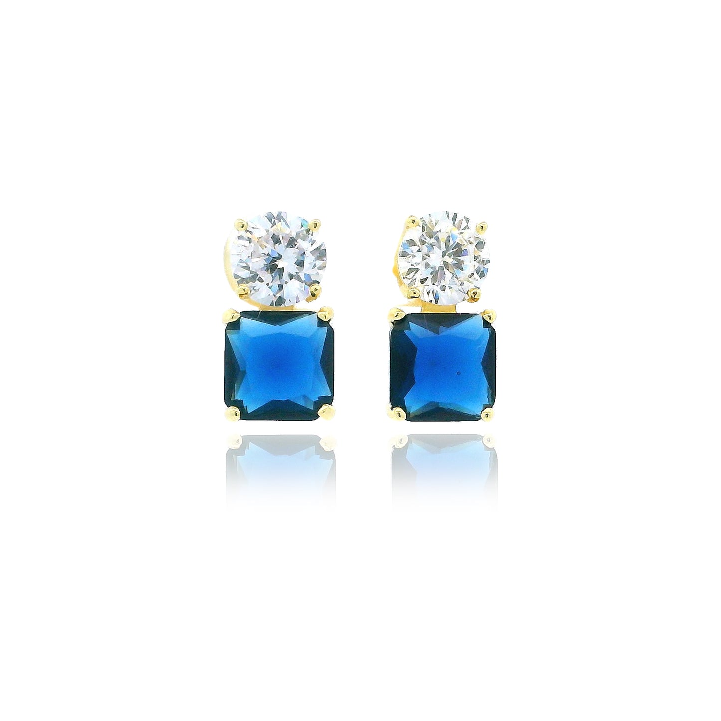 Small Classic Double Stones CZ Earring – KE19930
