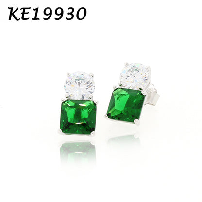 Small Classic Double Stones CZ Earring – KE19930