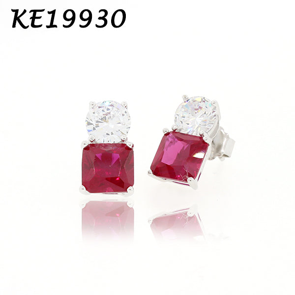 Small Classic Double Stones CZ Earring – KE19930
