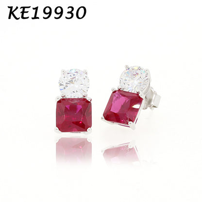 Small Classic Double Stones CZ Earring – KE19930