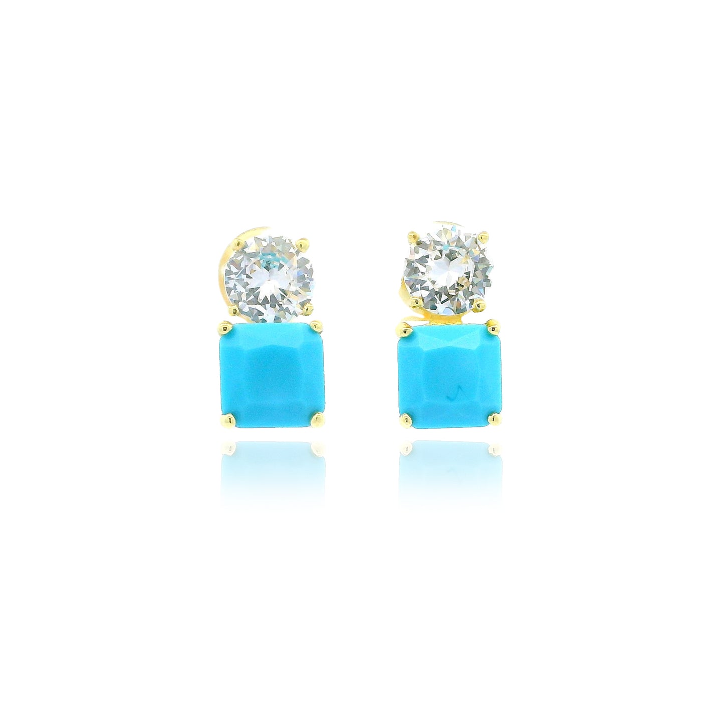 Small Classic Double Stones CZ Earring – KE19930
