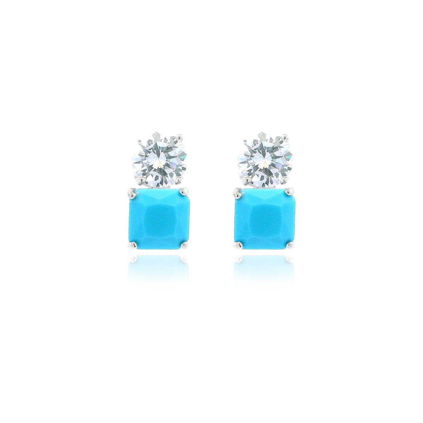 Small Classic Double Stones CZ Earring – KE19930