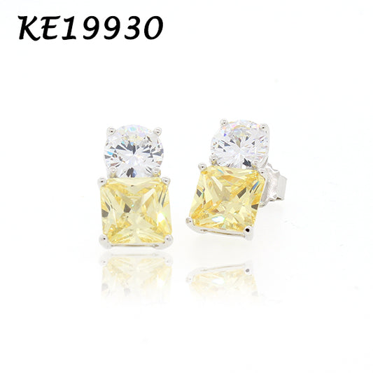 Small Classic Double Stones CZ Earring – KE19930