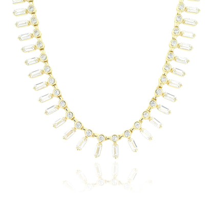 Floating Baguettes CZ Necklace - KN22233