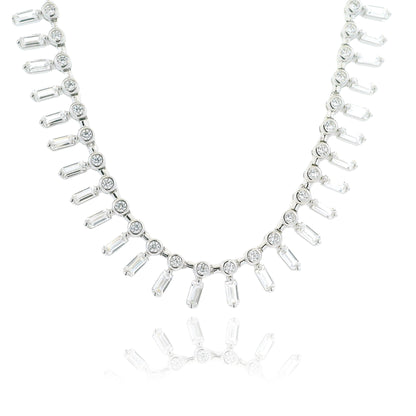 Floating Baguettes CZ Necklace - KN22233