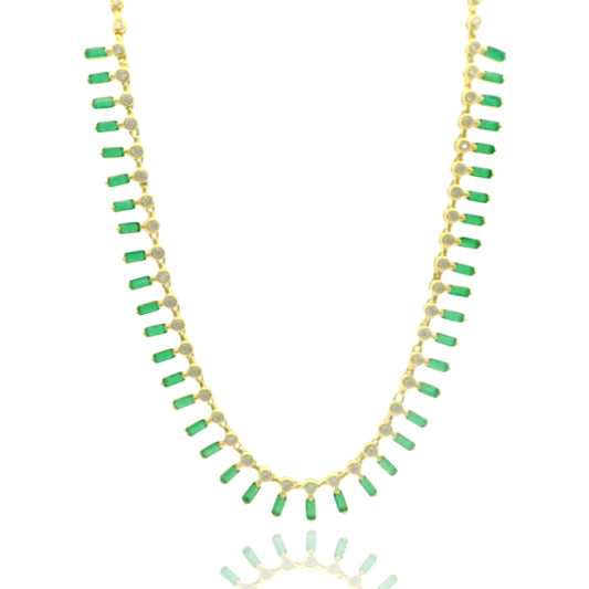 Floating Baguettes CZ Necklace - KN22233