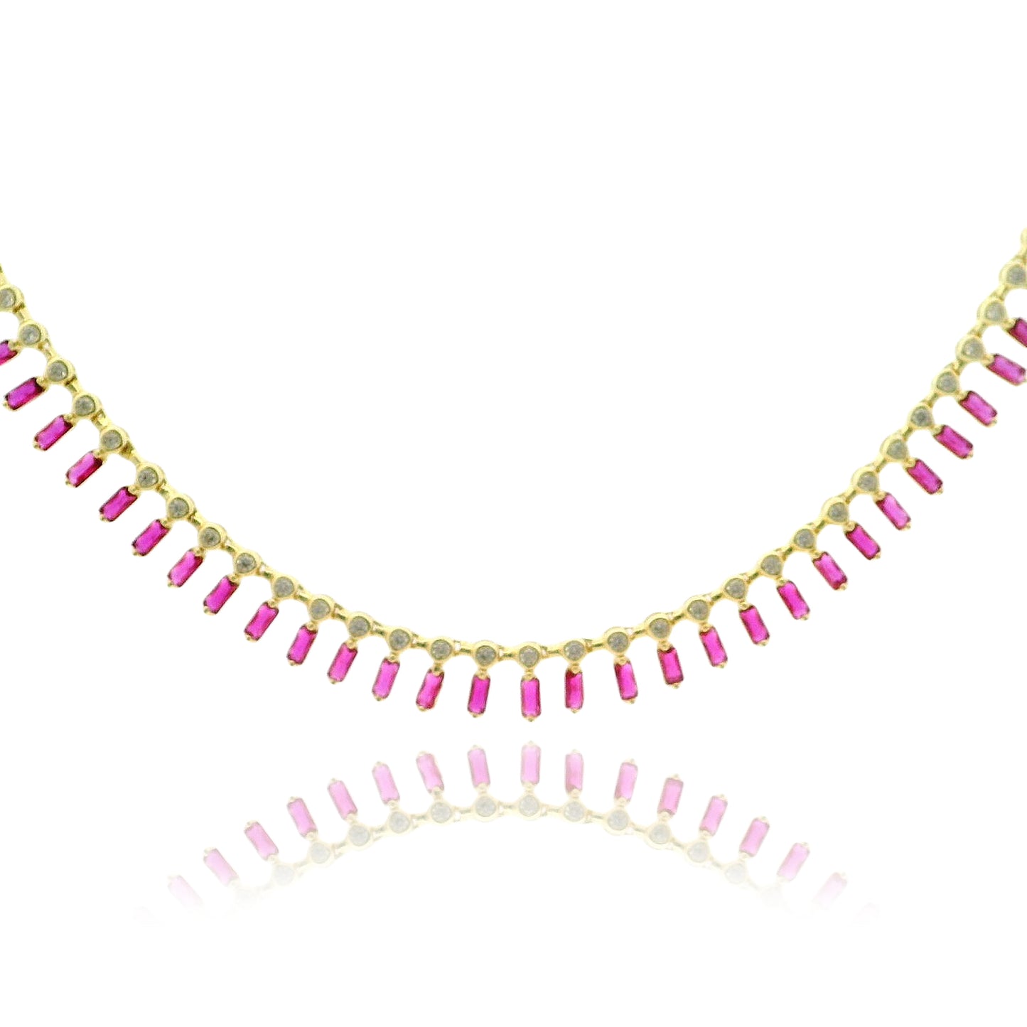 Floating Baguettes CZ Necklace - KN22233