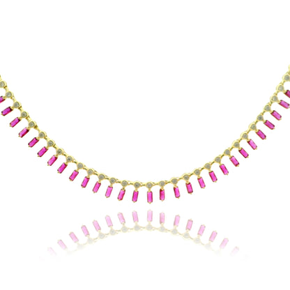 Floating Baguettes CZ Necklace - KN22233