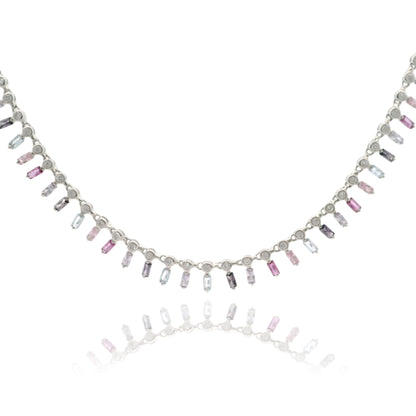 Floating Baguettes CZ Necklace - KN22233