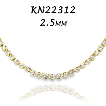 2.5MM Bezel Tennis Necklace - KN22312