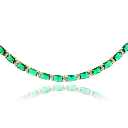 Elegant Emerald Necklace 16" - KN22319