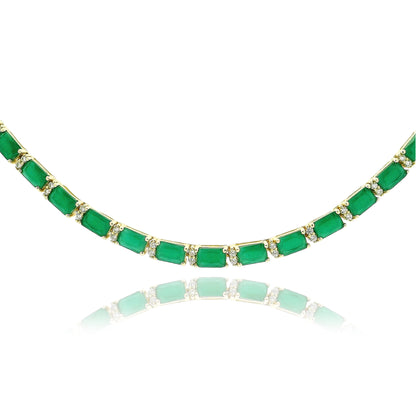 Elegant Emerald Necklace 16" - KN22319
