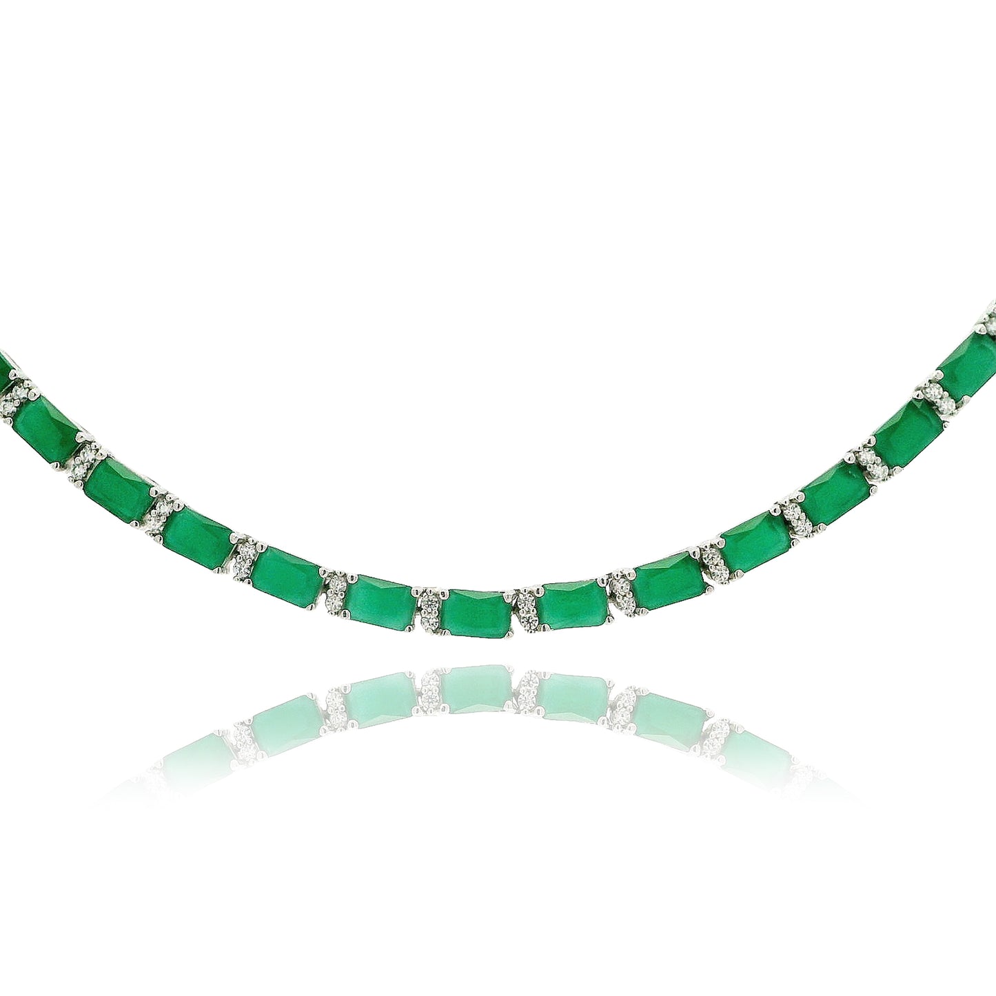 Elegant Emerald Necklace 16" - KN22319