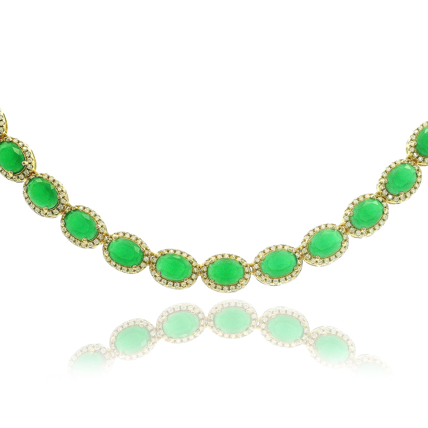 Elegant Oval Halo Necklace 16" - KN22320