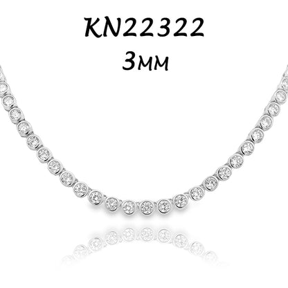 3MM Bezel Tennis Necklace - KN22322