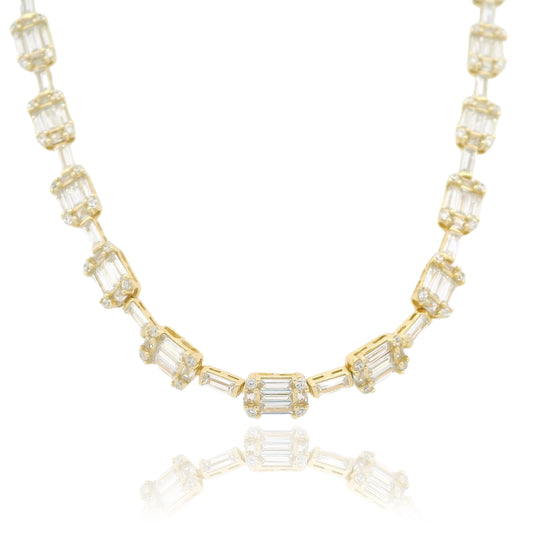 Baguettes CZ Dainty Necklace 16" -  KN22367