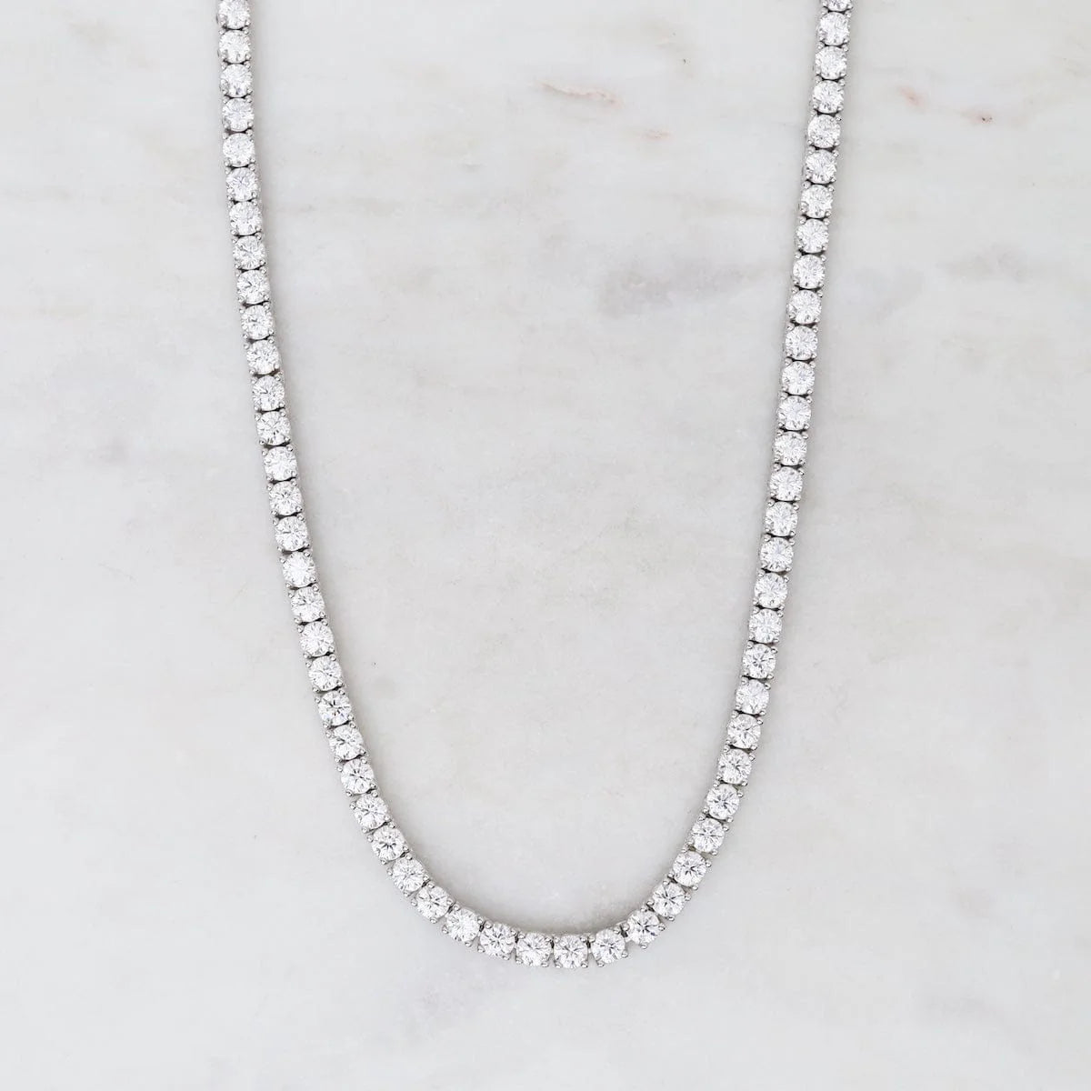 Diamond CZ 3MM 4prong Tennis Necklace