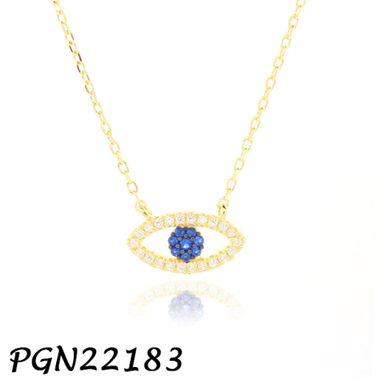 Eye Pave Pendant Necklace 14+4" - PGN22183