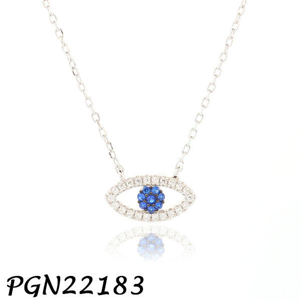 Eye Pave Pendant Necklace 14+4" - PGN22183