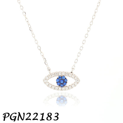 Eye Pave Pendant Necklace 14+4" - PGN22183
