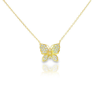 Pave Butterfly 15+3" Necklace - PGN22377