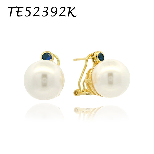 Elegant Pearl and Ruby Earrings - TE52392K