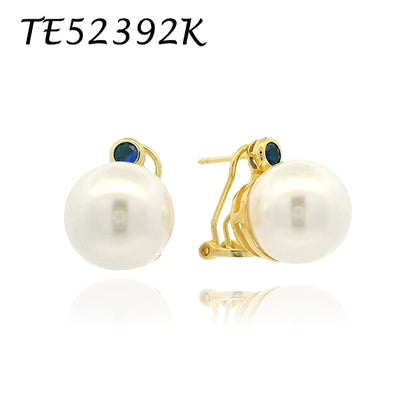 Elegant Pearl and Ruby Earrings - TE52392K