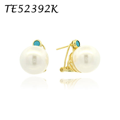 Elegant Pearl and Ruby Earrings - TE52392K