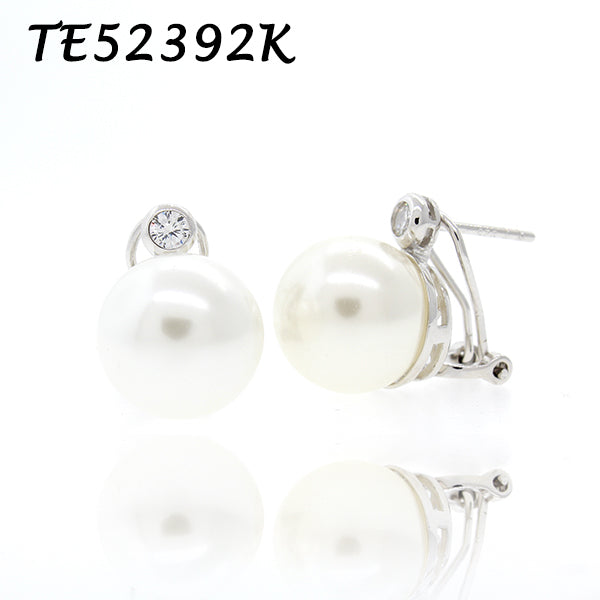 Elegant Pearl and Ruby Earrings - TE52392K
