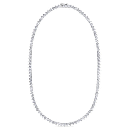 Diamond CZ 3MM 3prong Tennis/Riviera Necklace - KN22053
