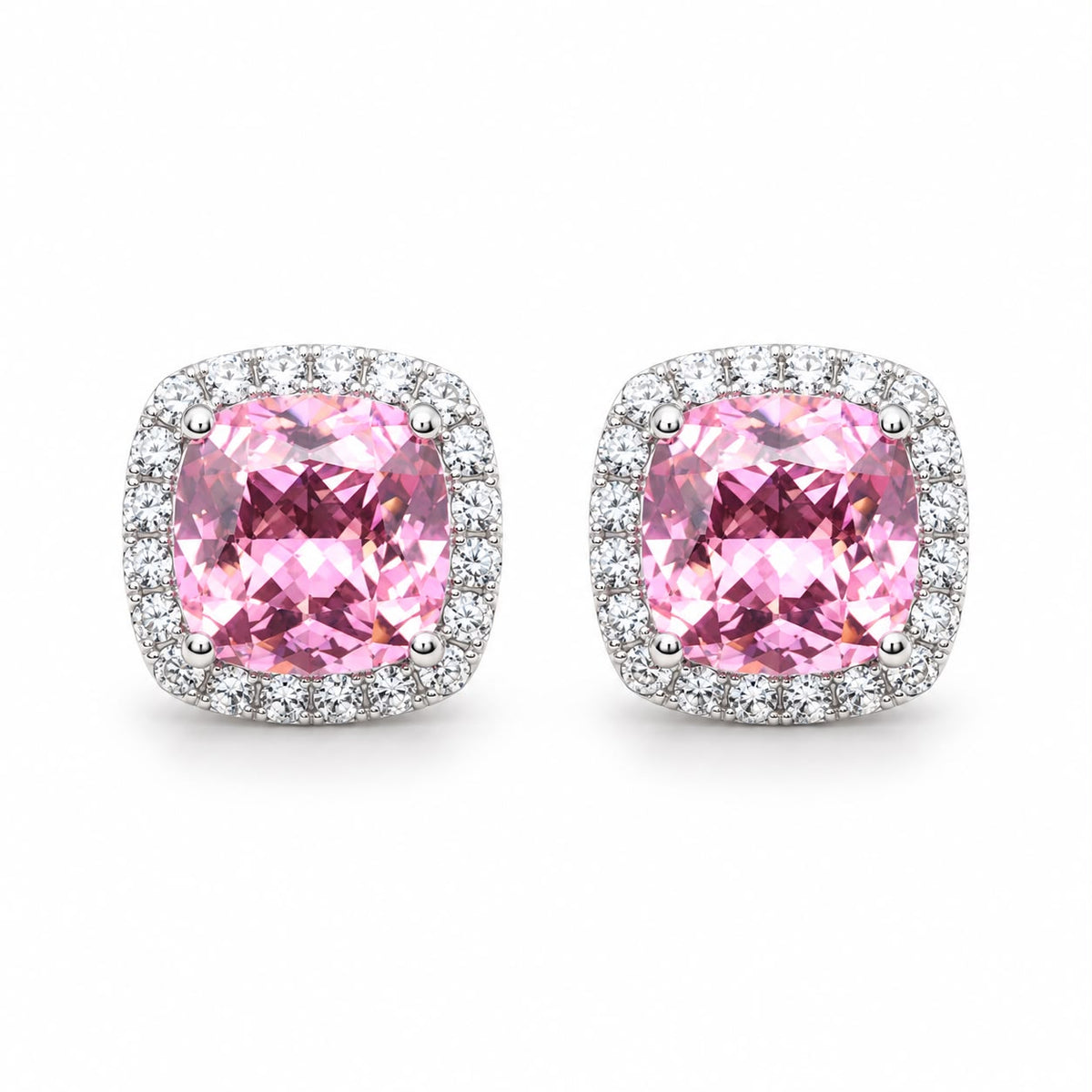 Halo Cushion Stud - KE19867