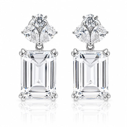 Fancy Emerald Cut Medium Earring - KE192013