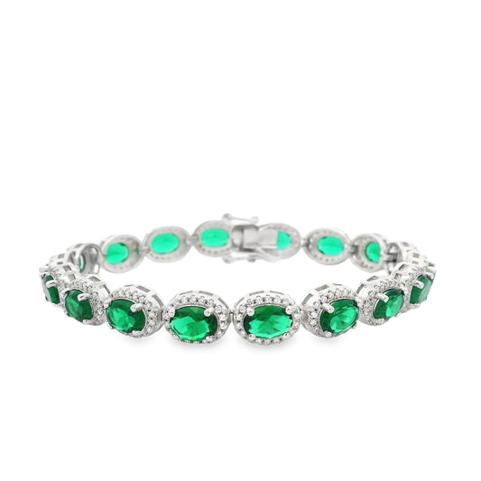 Oval Halo Elegant Bracelet - KB33124